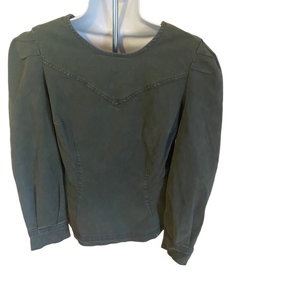 Universal Thread green 3/4 zip puff sleeve new with tags blouse size S - Picture 2 of 8